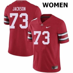 NCAA Ohio State Buckeyes Women's #73 Jonah Jackson Red Nike Football College Jersey JLP2545ZA